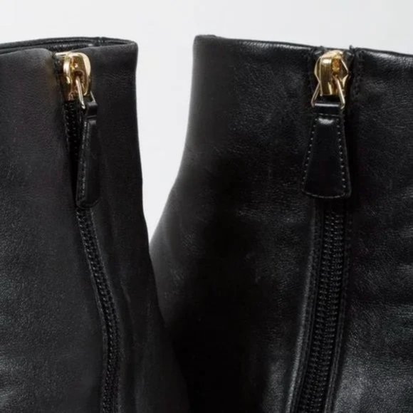 Chanel CC Black Leather Pearl Stiletto Booties - Picture 7 of 11